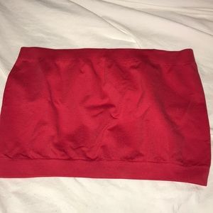 Red unpadded bandeau bra/top